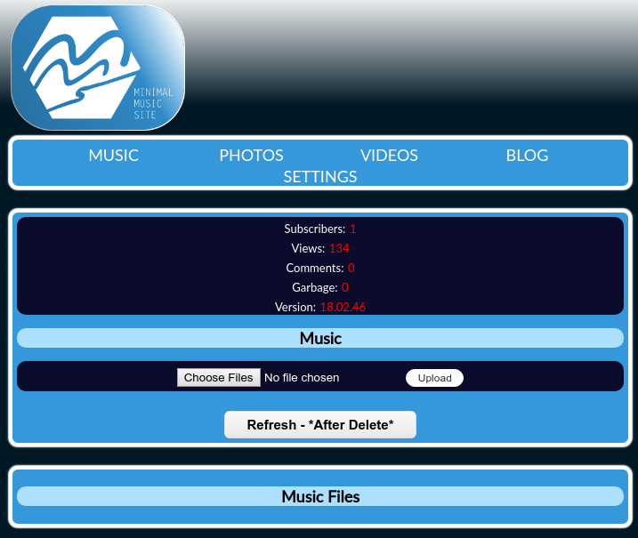 Download web tool or web app Minimal Music Site Download web tool or web app Minimal Music Site