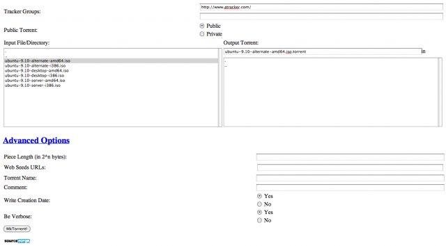 Download web tool or web app MkTorrent WebUI