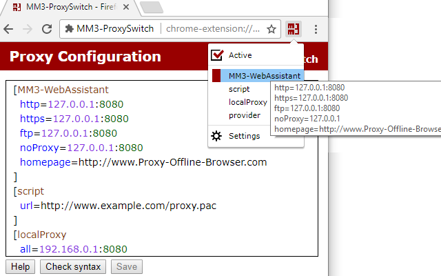 Download web tool or web app MM3-ProxySwitch - Firefox WebExtension