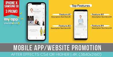 Free download Mobile App Website Promotion | After Effects Template video and edit with RedcoolMedia movie maker MovieStudio video editor online and AudioStudio audio editor onlin