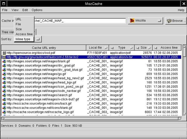 Download web tool or web app MozCache