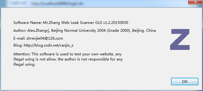 Download web tool or web app Mr.Zhang Web Leak Scanner GUI Download web tool or web app Mr.Zhang Web Leak Scanner GUI