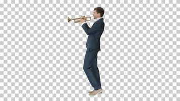 Free download Musician in a suit playing a trumpet, Alpha Channel | Stock Footage - Videohive video and edit with RedcoolMedia movie maker MovieStudio video editor online and AudioStudio audio editor onlin