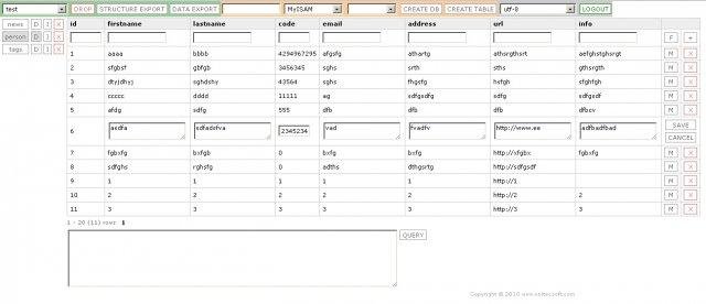 Download web tool or web app MyPHP - simple MySql admin