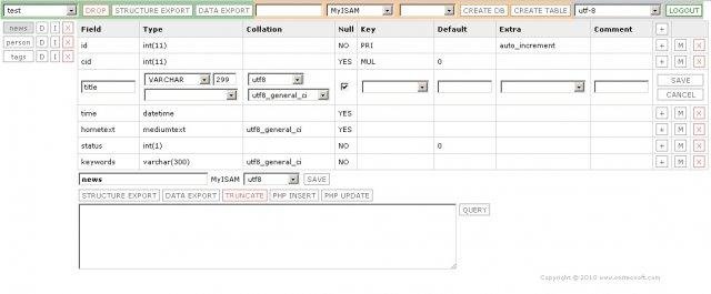 Download web tool or web app MyPHP - simple MySql admin