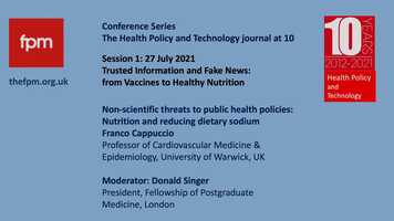 Free download Non-scientific threats to public health policies: nutrition and reducing dietary sodium. video and edit with RedcoolMedia movie maker MovieStudio video editor online and AudioStudio audio editor onlin