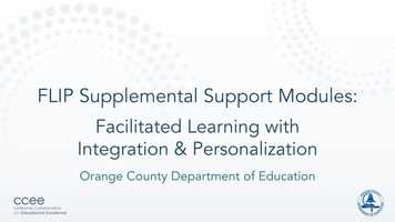 Free download OCDE FLIP Supplemental Support Modules: Facilitated Learning with Integration and Personalization video and edit with RedcoolMedia movie maker MovieStudio video editor online and AudioStudio audio editor onlin