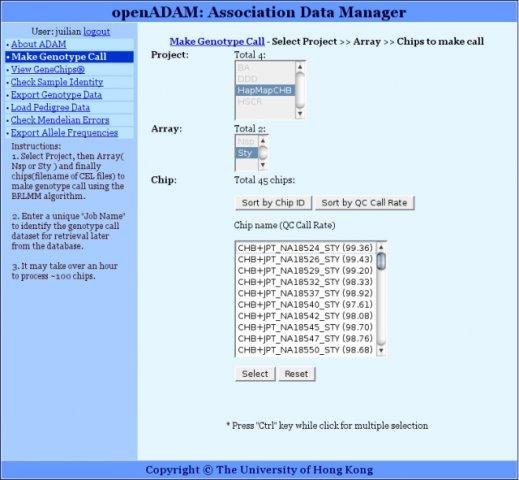 Download web tool or web app openADAM