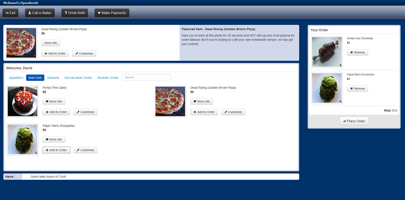 Download web tool or web app OpenBooth: Restaurant Order Management