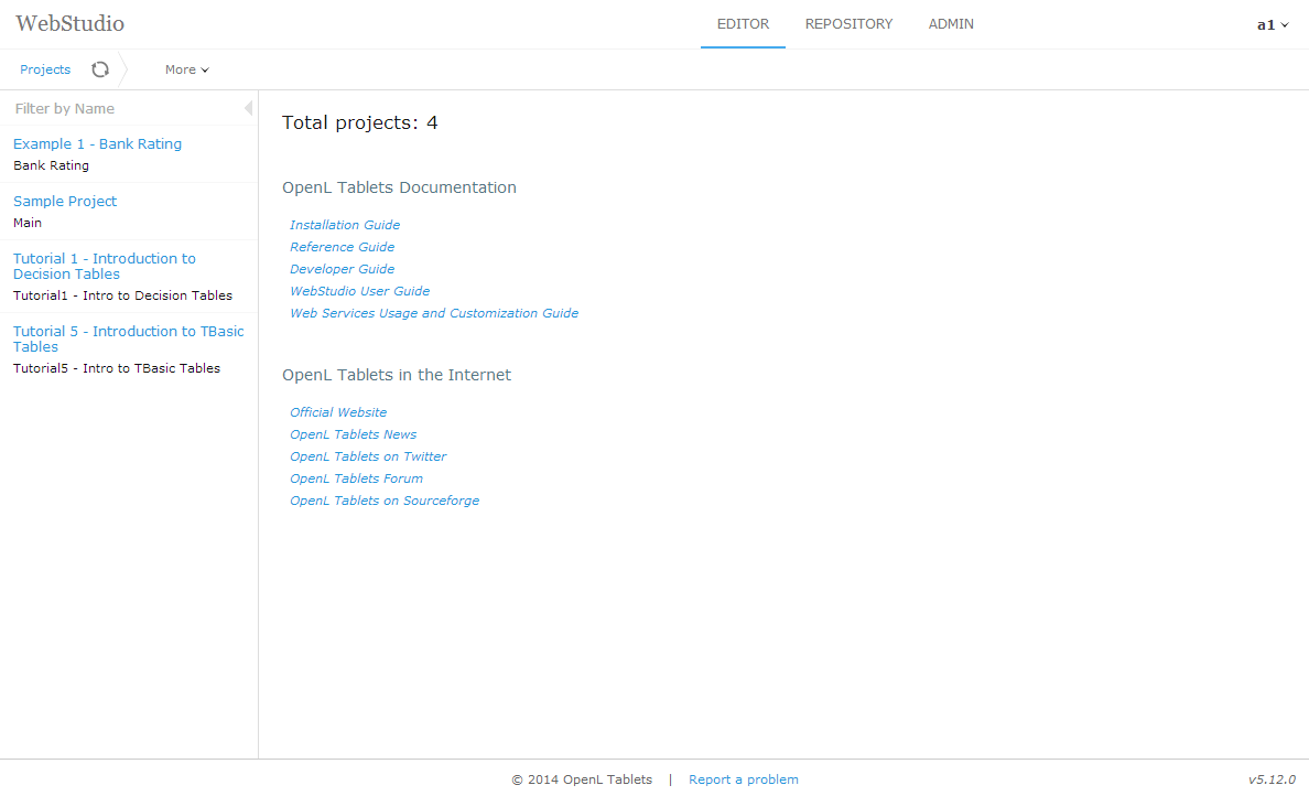 Download web tool or web app OpenL Tablets