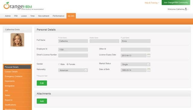 Download web tool or web app OrangeHRM - Human Resource Management