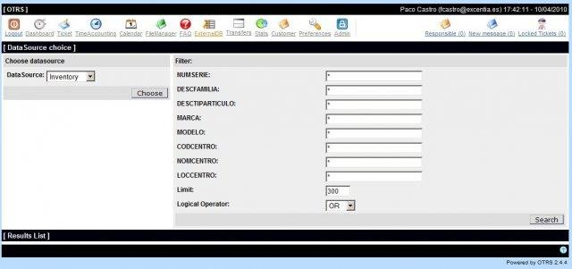 Download web tool or web app OTRS eXternalDB