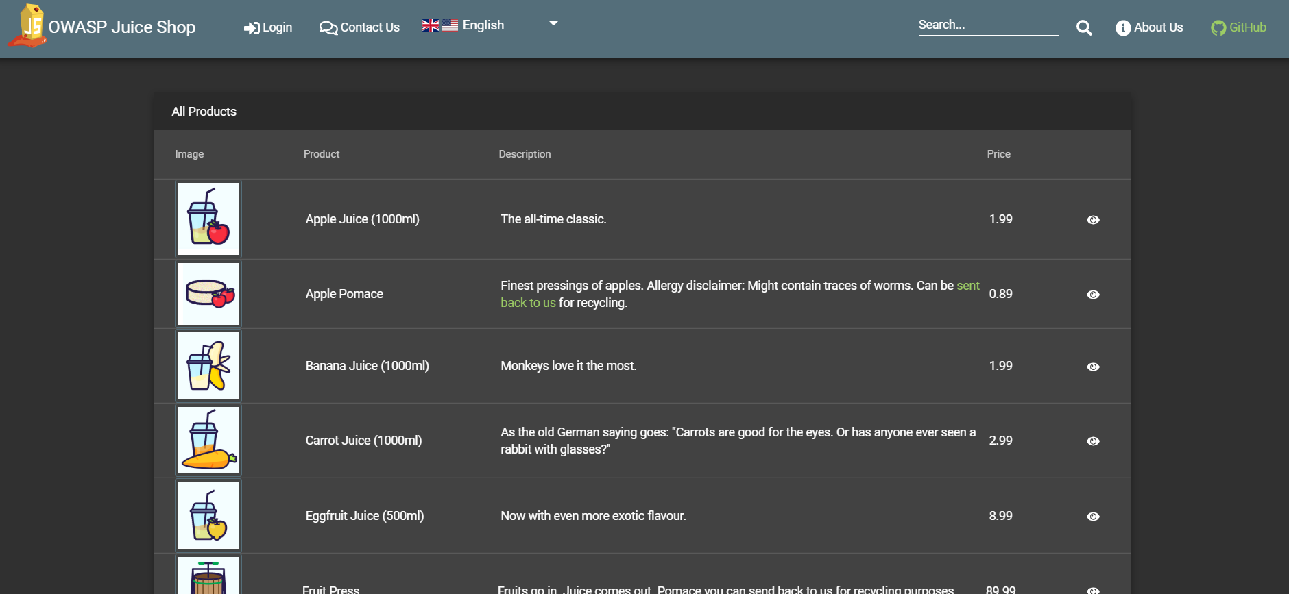 Download web tool or web app OWASP Juice Shop Download web tool or web app OWASP Juice Shop