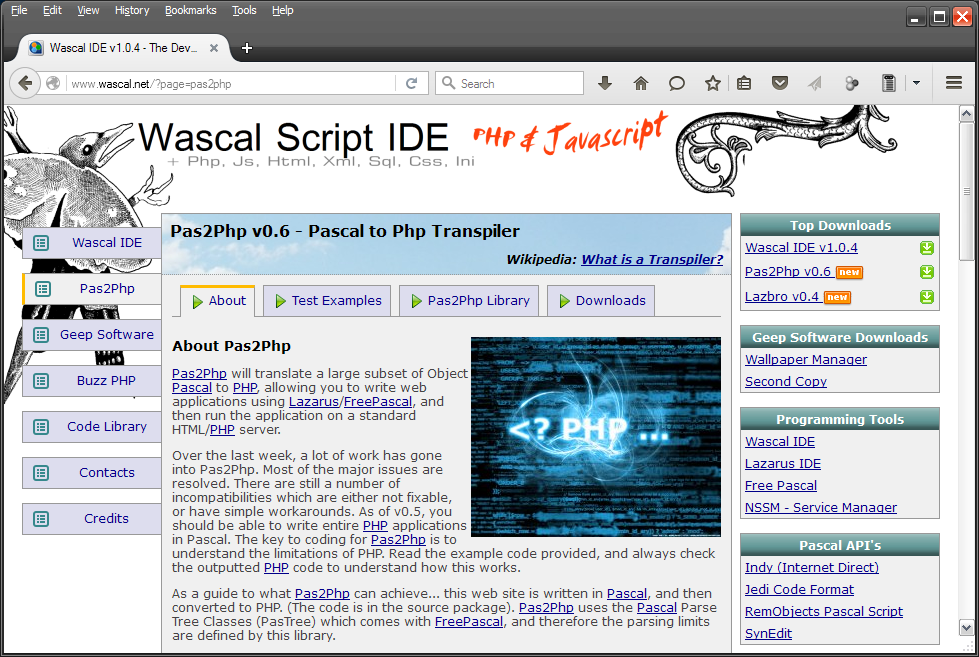 Download web tool or web app PAS2PHP Download web tool or web app PAS2PHP