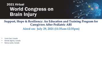 Free download PEDIATRIC-  Support, Hope  Resiliency An Education and Training Program for Caregivers After Pediatric ABI video and edit with RedcoolMedia movie maker MovieStudio video editor online and AudioStudio audio editor onlin