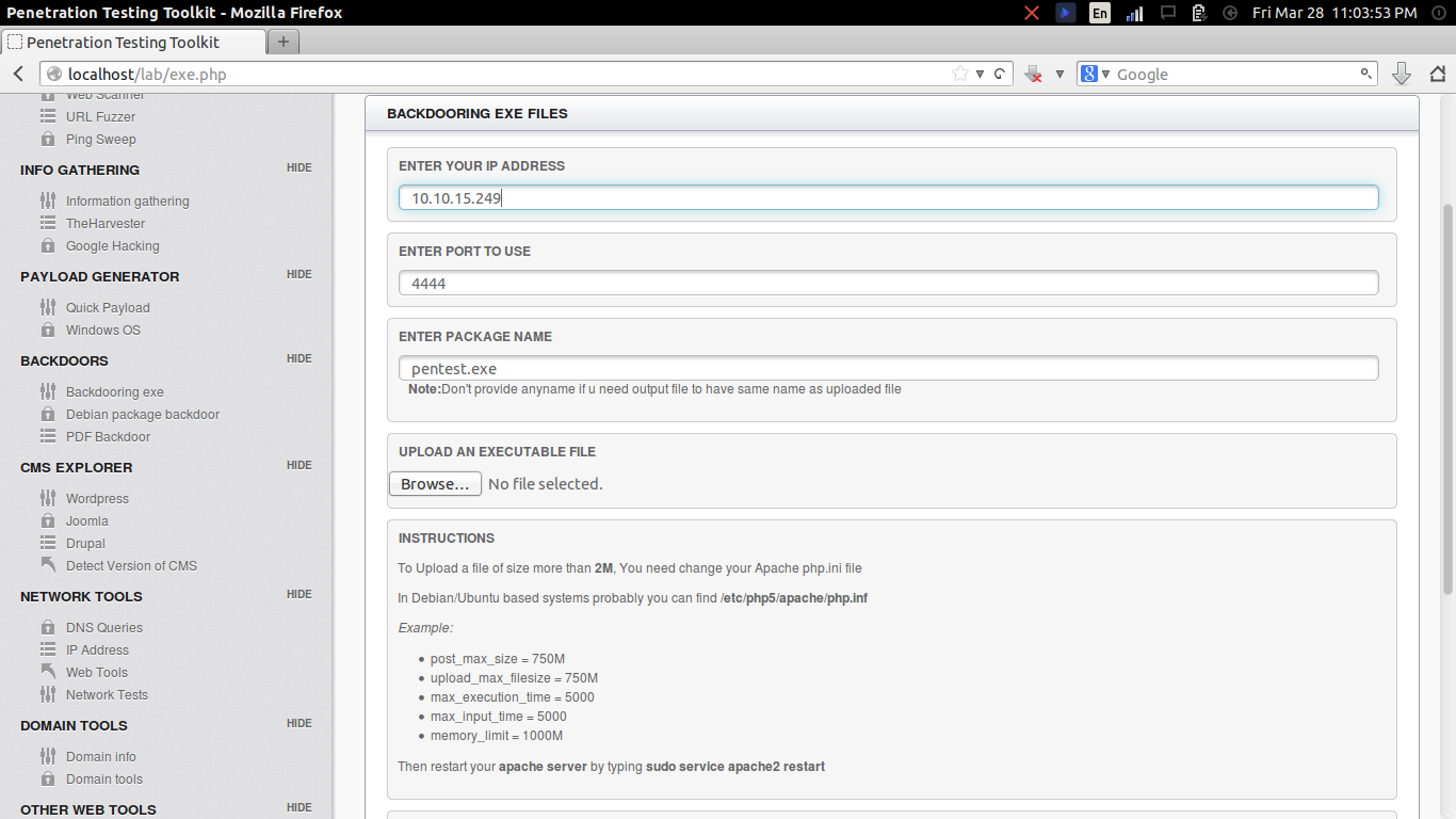 Download web tool or web app Penetration-Testing-Toolkit v1.0 Download web tool or web app Penetration-Testing-Toolkit v1.0