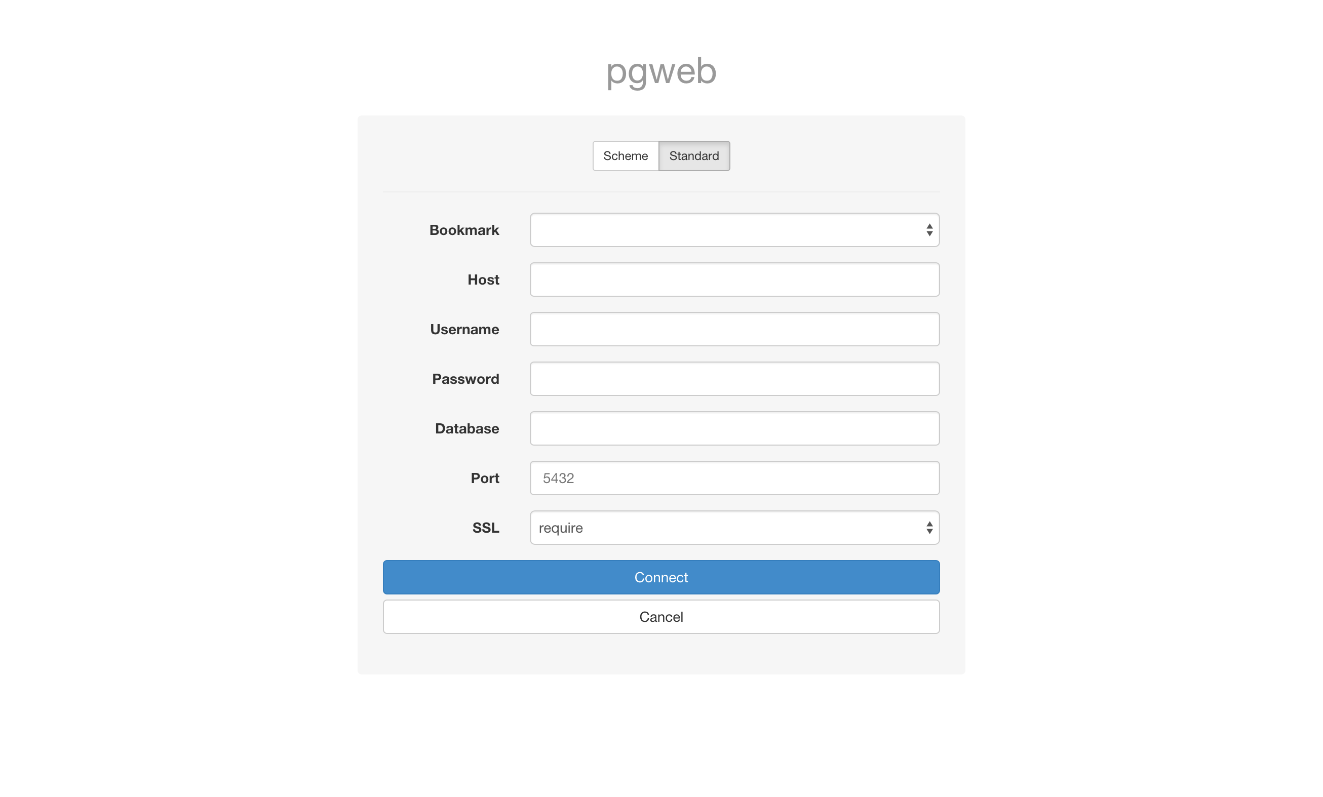 Download web tool or web app pgweb