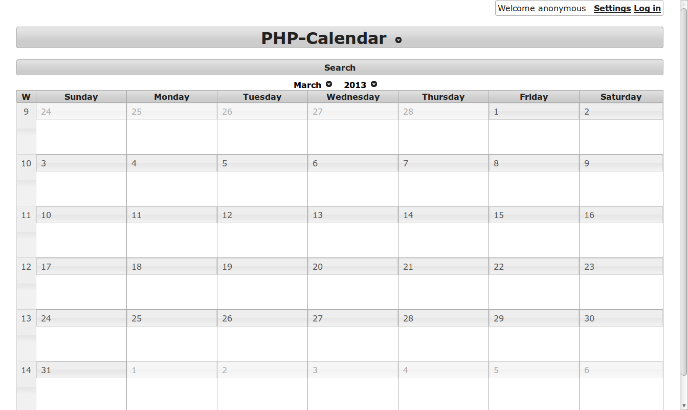 Download web tool or web app php calendar Download web tool or web app php calendar