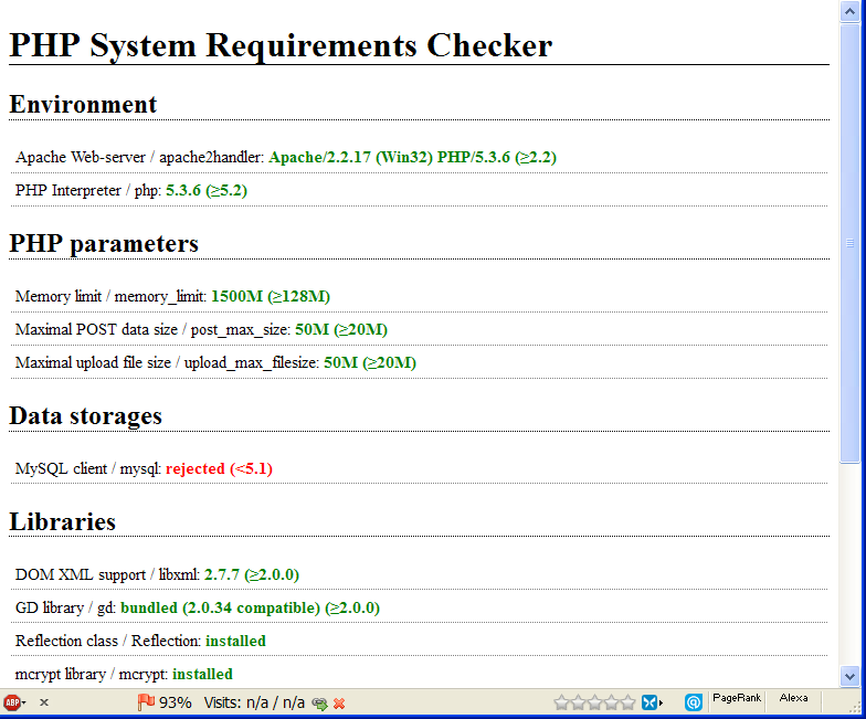 Download web tool or web app PHP Configuration Checker