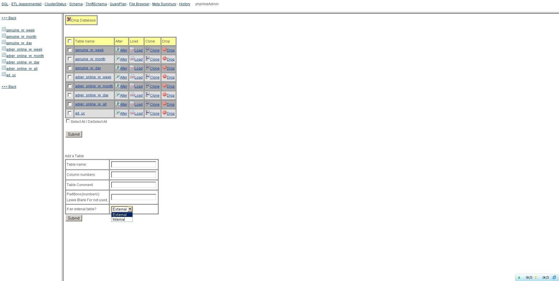 Download web tool or web app phphiveadmin