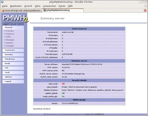 Download web tool or web app PHPMyWebHosting (PMWH)