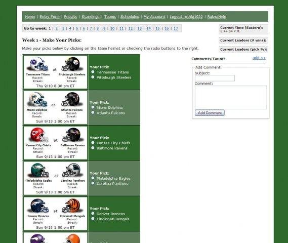 Download web tool or web app PHP Pick Em Download web tool or web app PHP Pick Em