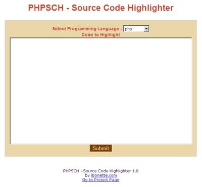 Download web tool or web app PHPSCH - Source Code Highlighter Download web tool or web app PHPSCH - Source Code Highlighter