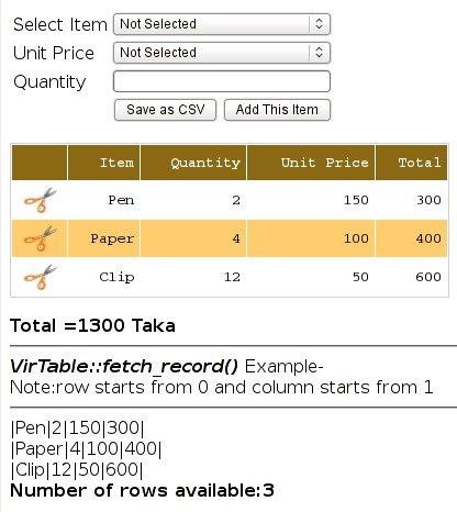 Download web tool or web app php virtual table Download web tool or web app php virtual table