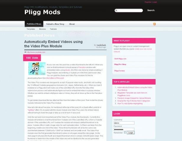 Download web tool or web app Pligg CMS