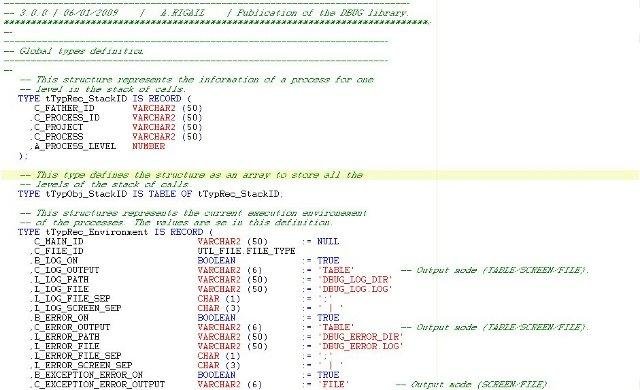 Download web tool or web app PL/SQL Log  DBug Library for Oracle