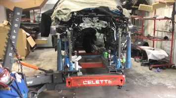 Free download Porsche Cayenne frame rails collision repair with Celette car frame machine, and dedicated MZ jigs video and edit with RedcoolMedia movie maker MovieStudio video editor online and AudioStudio audio editor onlin
