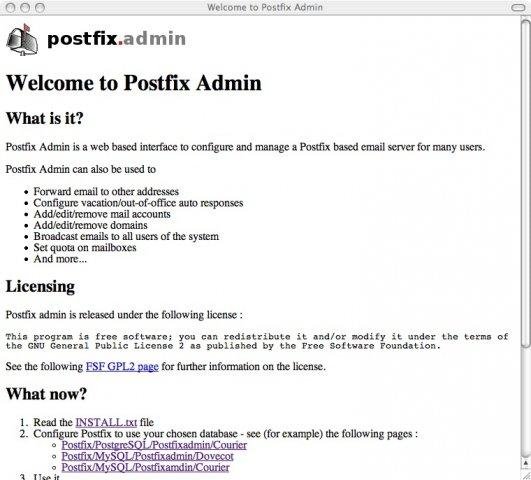 Download web tool or web app Postfix Admin