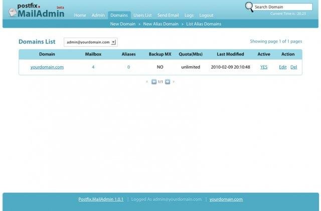 Download web tool or web app PostfixMailAdmin