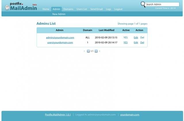Download web tool or web app PostfixMailAdmin