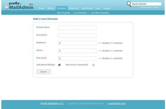 Download web tool or web app PostfixMailAdmin