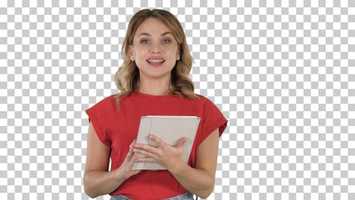 Free download Presenter Woman in Red T-Shirt Holding, Alpha Channel | Stock Footage - Videohive video and edit with RedcoolMedia movie maker MovieStudio video editor online and AudioStudio audio editor onlin