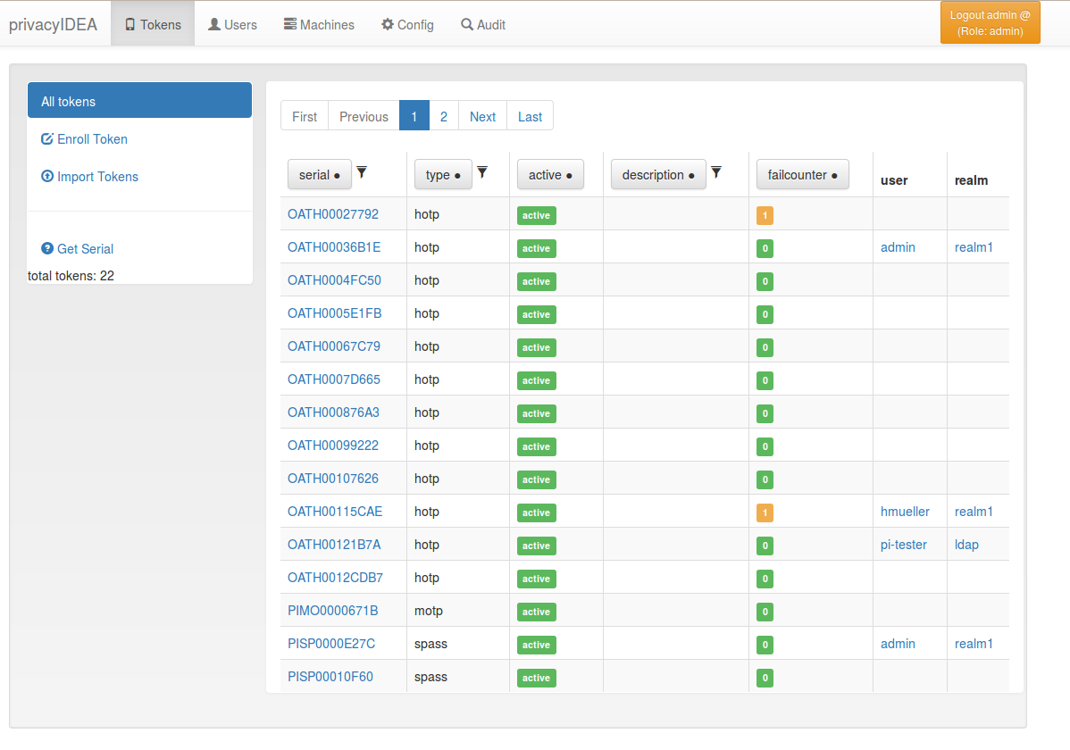 Download web tool or web app privacyidea