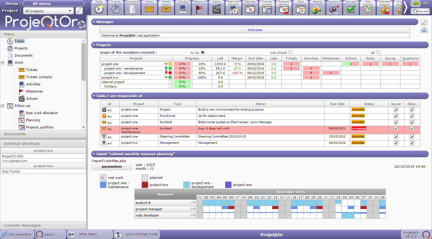 Download web tool or web app ProjeQtOr - Project Management Tool