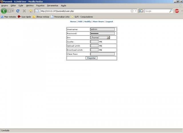 Download web tool or web app Pureweb pure-ftpd admin