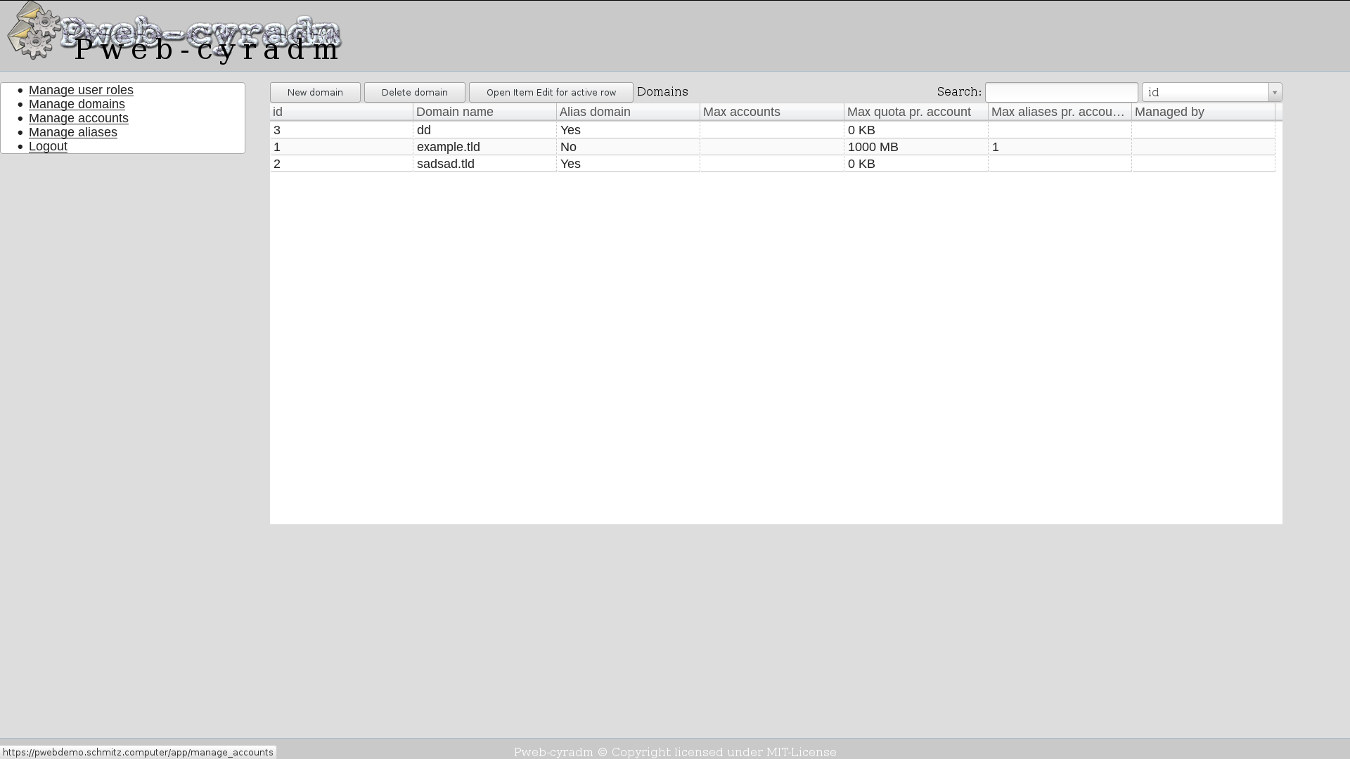 Download web tool or web app pweb-cyradm Download web tool or web app pweb-cyradm