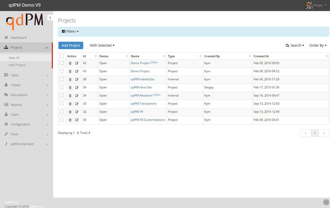 Download web tool or web app qdPM - Web-Based Project Management Tool