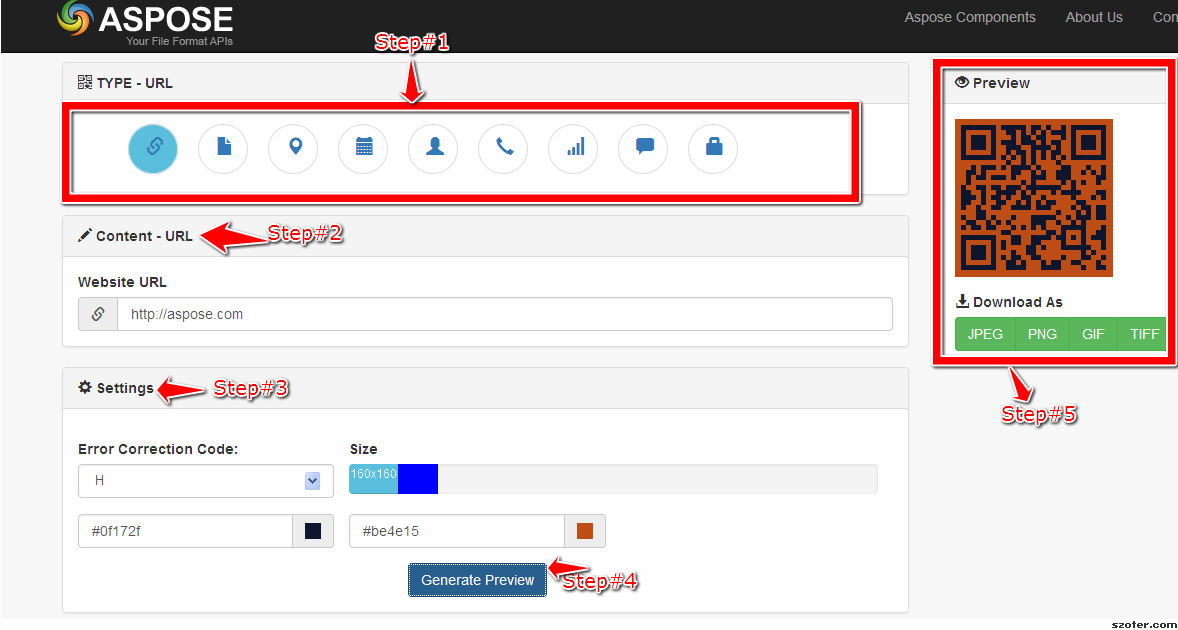 Download web tool or web app QR Code Generator by Aspose.BarCode