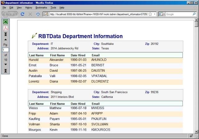 Download web tool or web app RBT SQL Query and Report Design