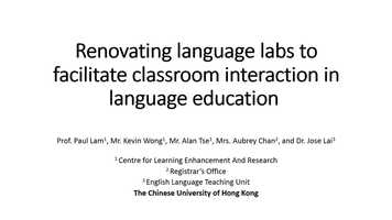 Free download Renovating Language Labs to Facilitate Classroom Interaction in Language Education video and edit with RedcoolMedia movie maker MovieStudio video editor online and AudioStudio audio editor onlin