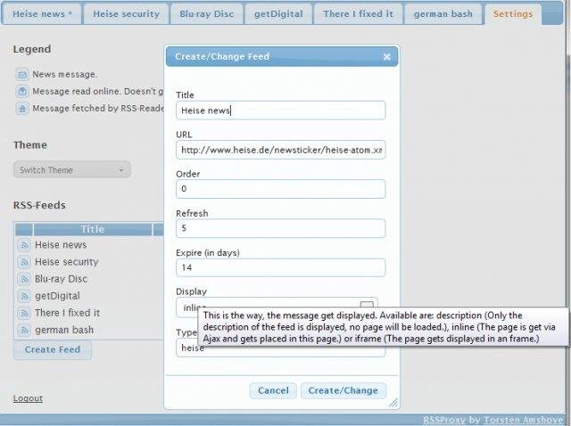 Download web tool or web app RSSProxy