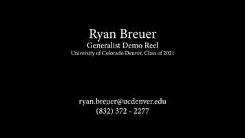 Free download Ryan Breuer - Generalist Demo Reel - March 2019 video and edit with RedcoolMedia movie maker MovieStudio video editor online and AudioStudio audio editor onlin