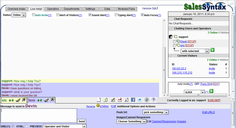 Download web tool or web app Sales Syntax Live Help