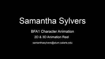 Free download Samantha Sylvers - 2019 Animation Reel video and edit with RedcoolMedia movie maker MovieStudio video editor online and AudioStudio audio editor onlin