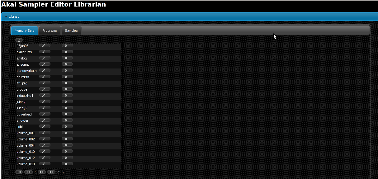 Download web tool or web app Sampler Editor Librarian