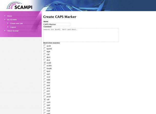 Download web tool or web app SCAMPI: molecular marker identification